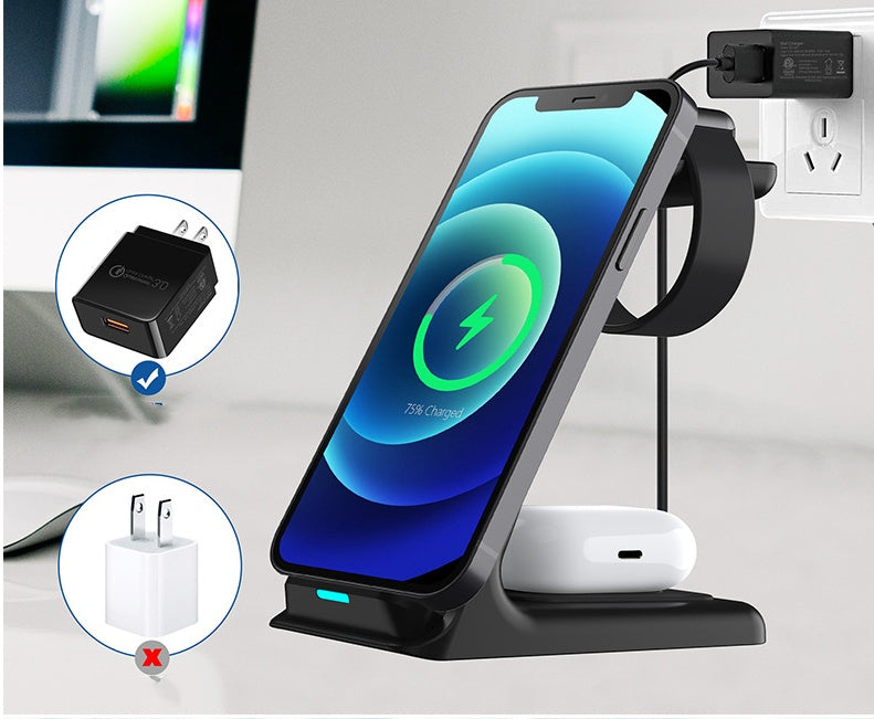 Vertical 3-in-1 Wireless Charger 15W