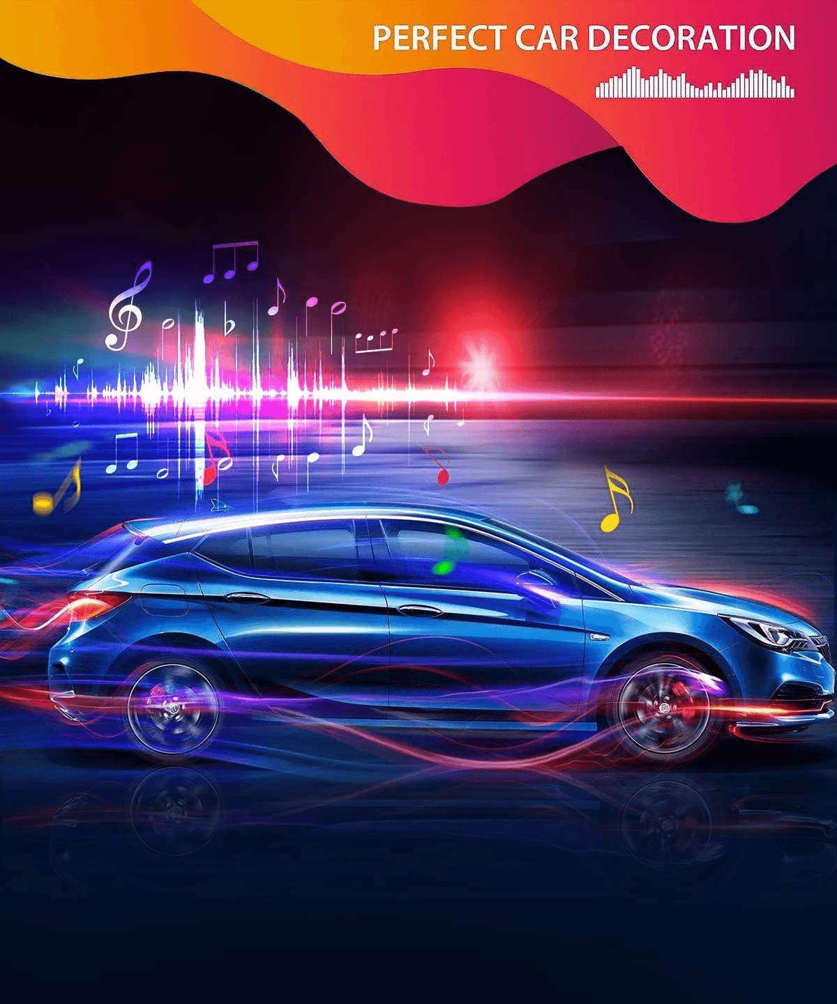 Interior Car LED RGB Strip Lights