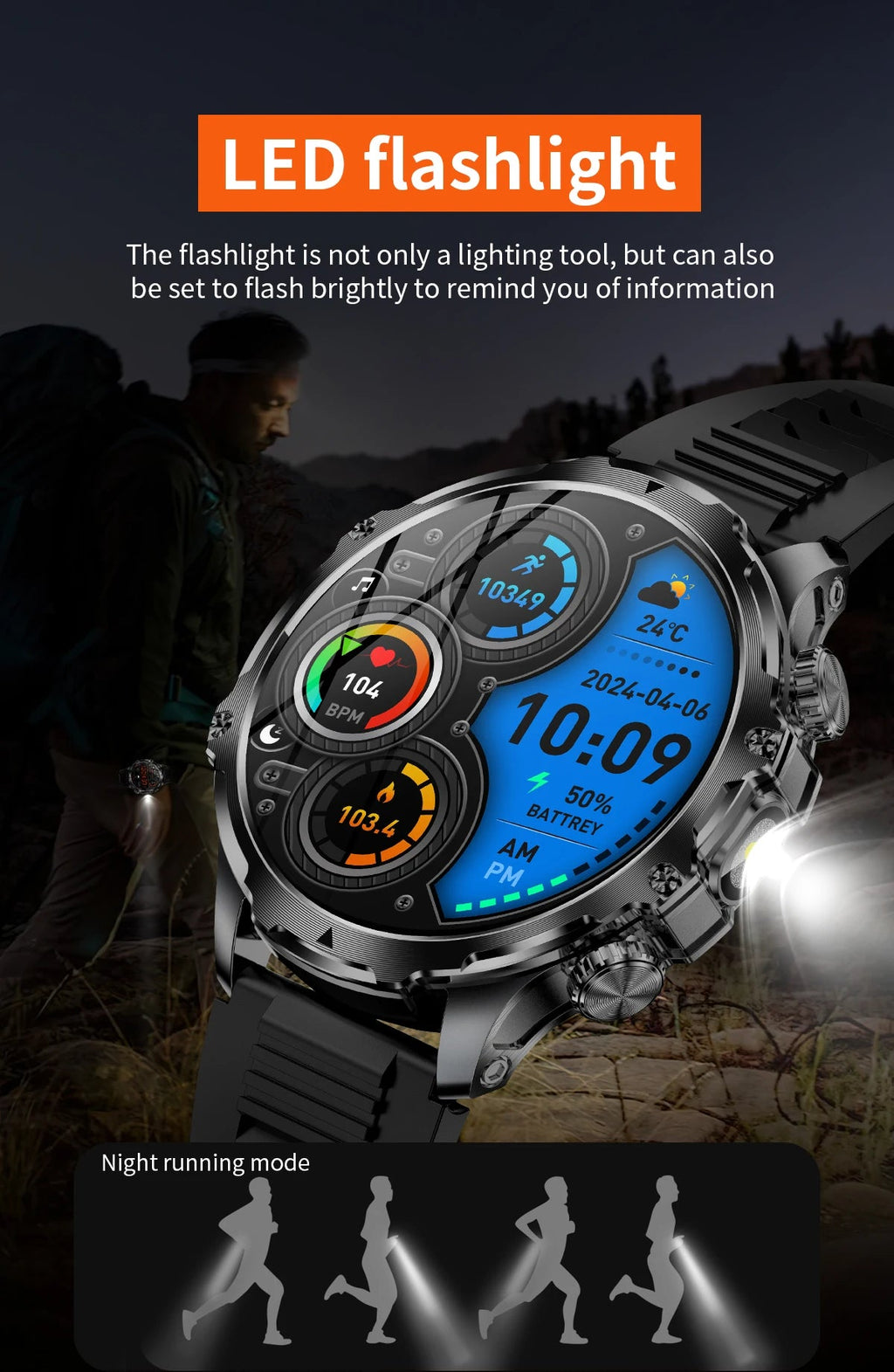 AK75 Smart Watch Flashlight