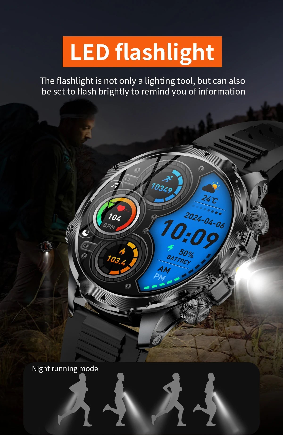 AK75 Smart Watch Flashlight