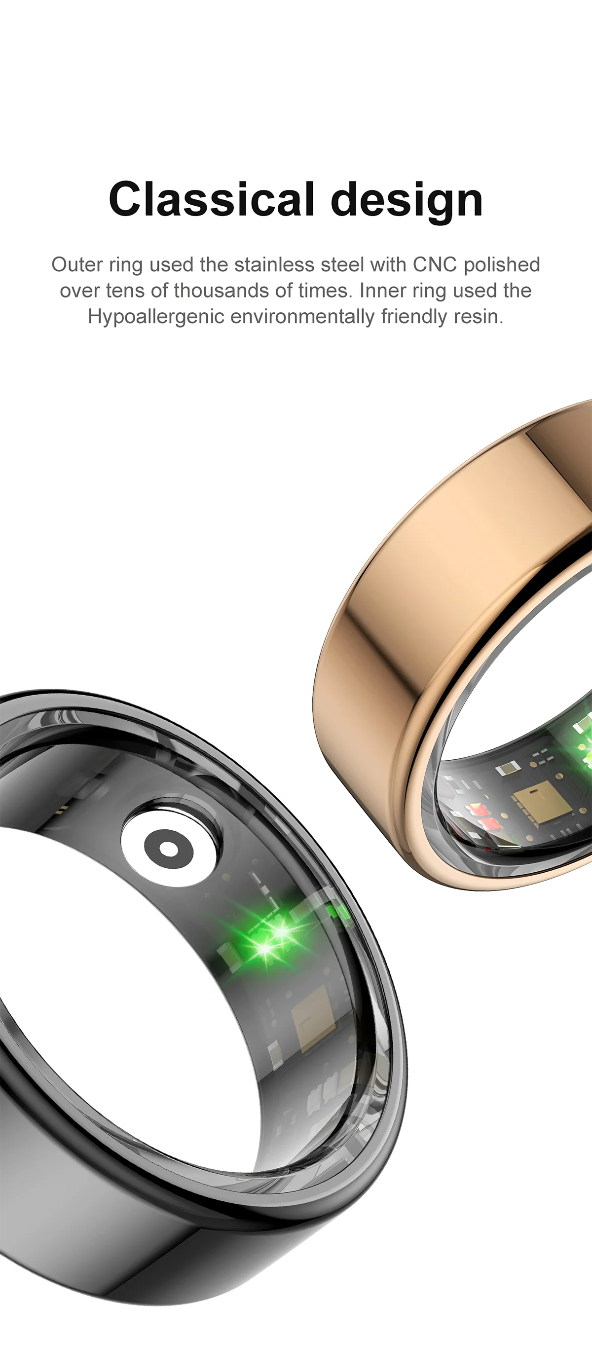 Smart Ring Blood Pressure Sleep Tracker