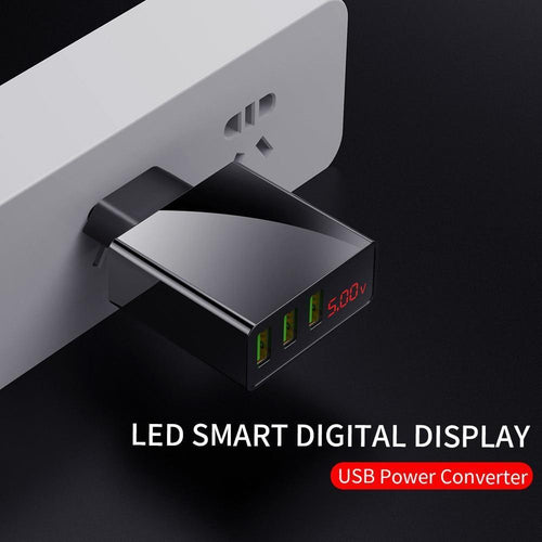 3-Port USB LED Display Fast Charger