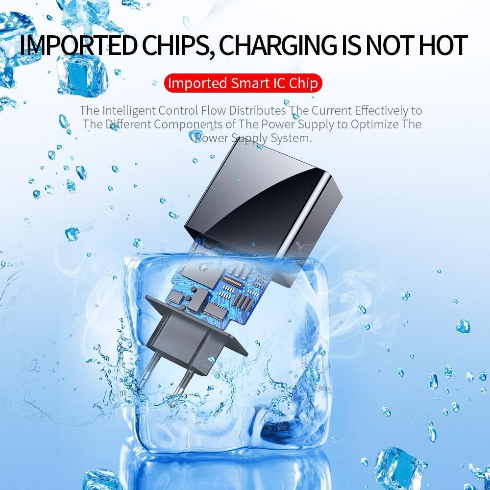 3-Port USB LED Display Fast Charger
