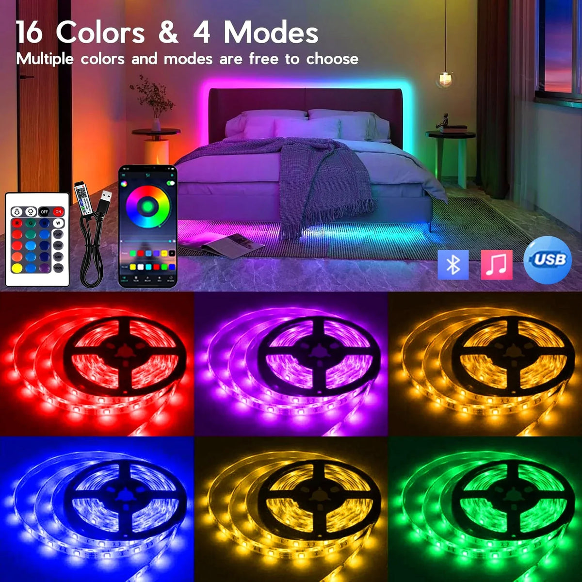 RGB LED Light Strip USB