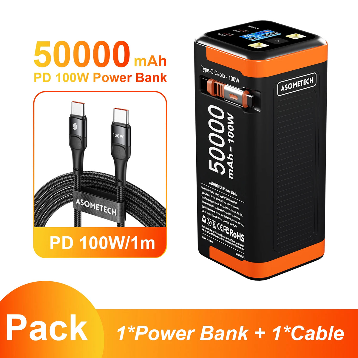 100W Power Bank 50000mAh