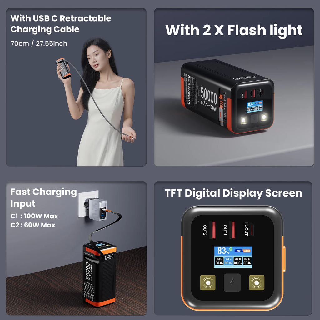 100W Power Bank 50000mAh