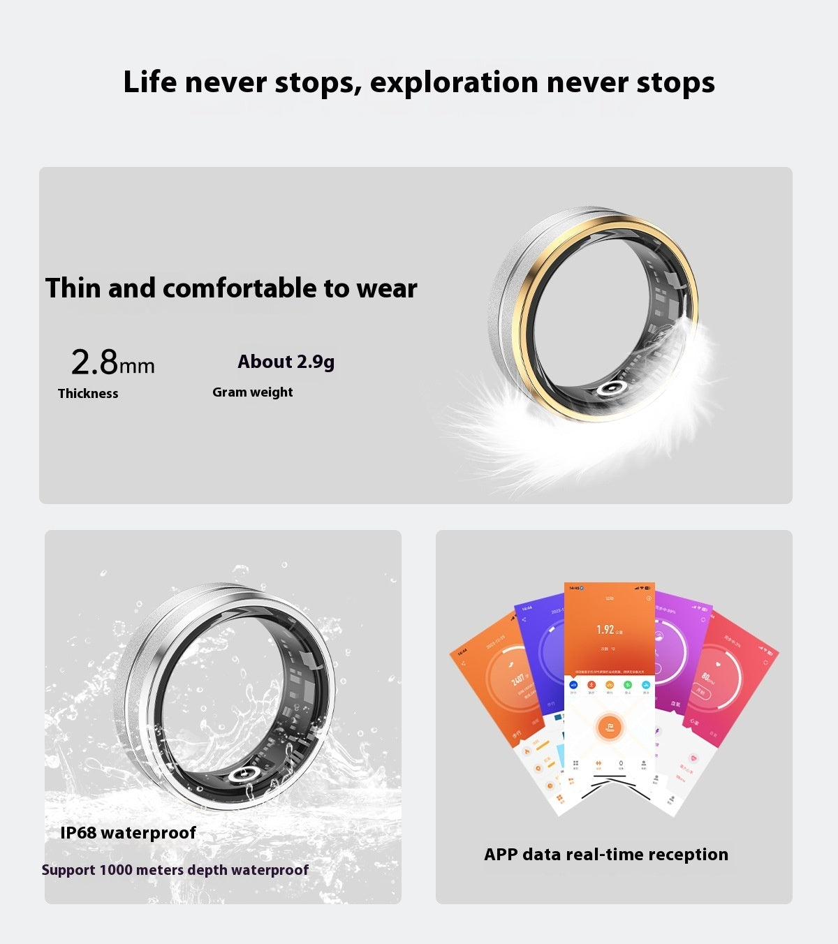 Smart Ring Sleep Health Monitoring IP68