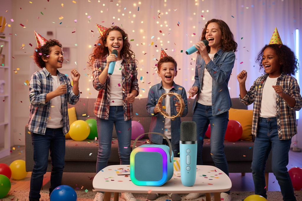Portable Bluetooth Karaoke Speaker LED