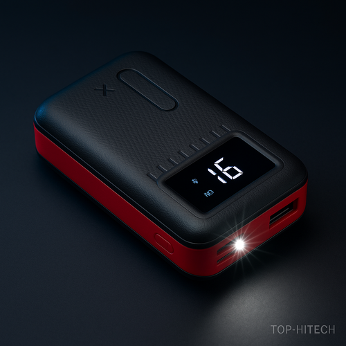 10000mAh Powerbank with LCD Display - studio product photo