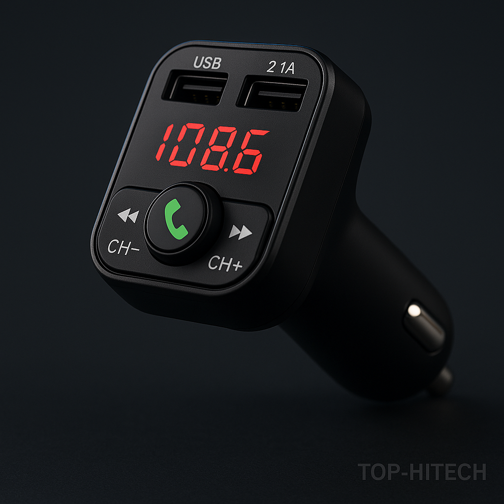 Car Bluetooth Hands-free Transmitter Charger - studio product photo