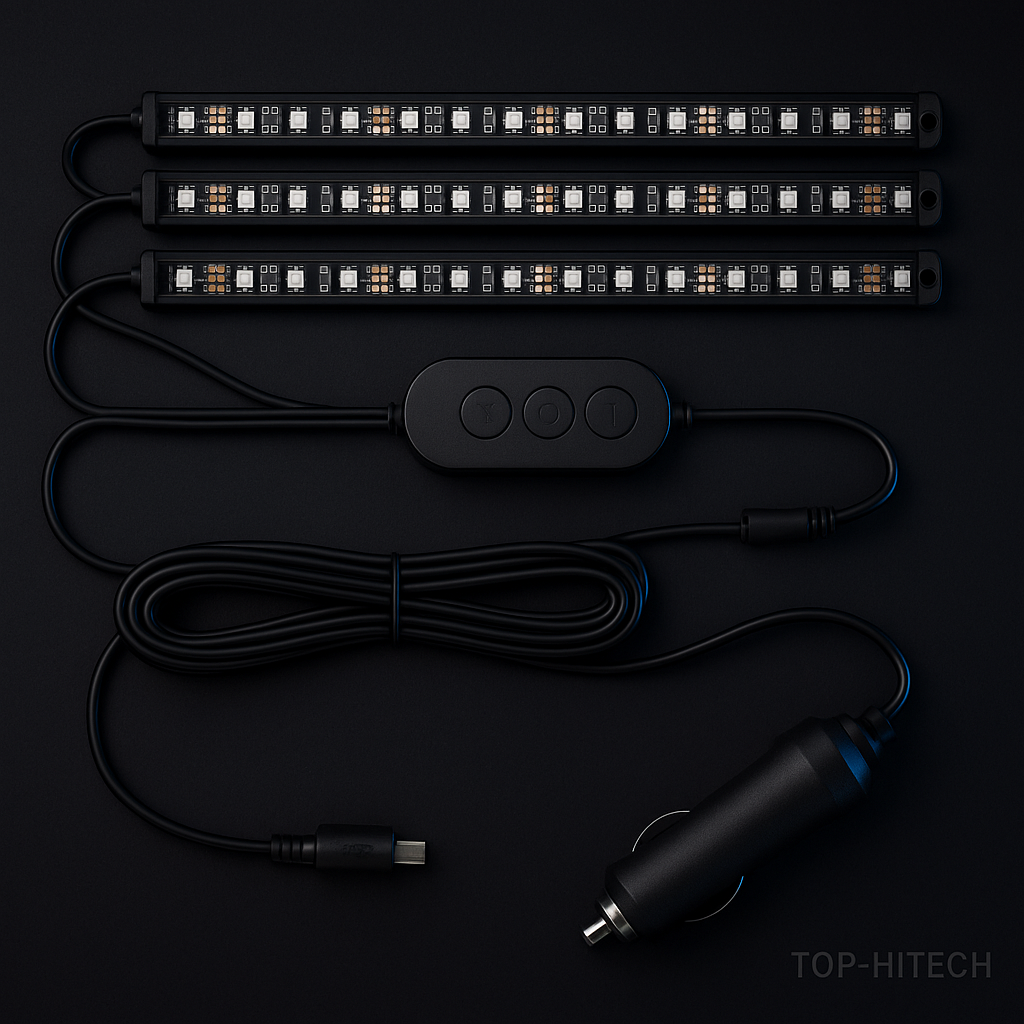Interior Car LED RGB Strip Lights - studio product photo
